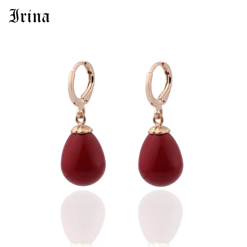 Ирина розовое золото инкрустация натуральный циркон жемчуг Овальная Капля