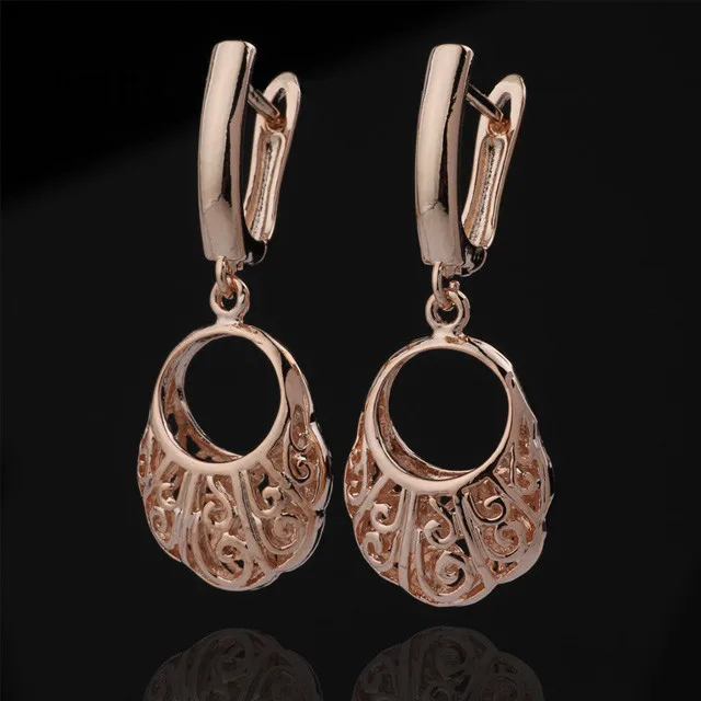 Женские длинные серьги из розового золота 585 пробы | Украшения и аксессуары