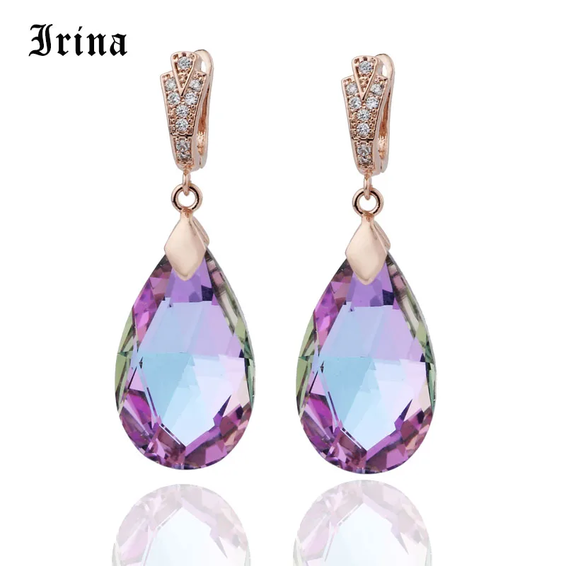 Irina новые модные серьги женские подарочные из розового золота 585 пробы с