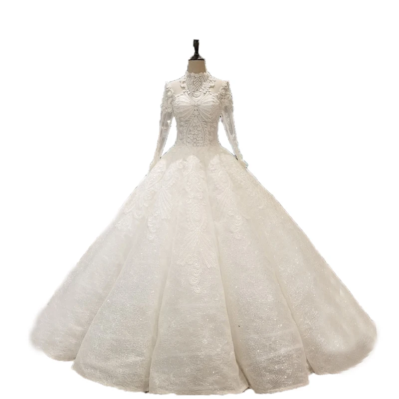 Vestido De Casamento 2018 кружевное свадебное платье с длинным рукавом роскошное вечернее
