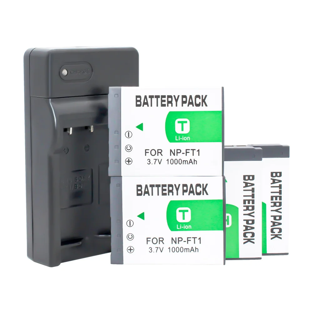 Цифровая аккумуляторная батарея 4 шт. и зарядное устройство для Sony Φ M2 T1 NP-FT1 T11 DSC-L1