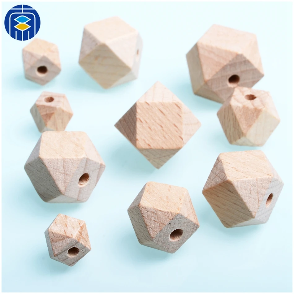 Необработанные геометрические бусины натуральный деревянный цвет геометрия