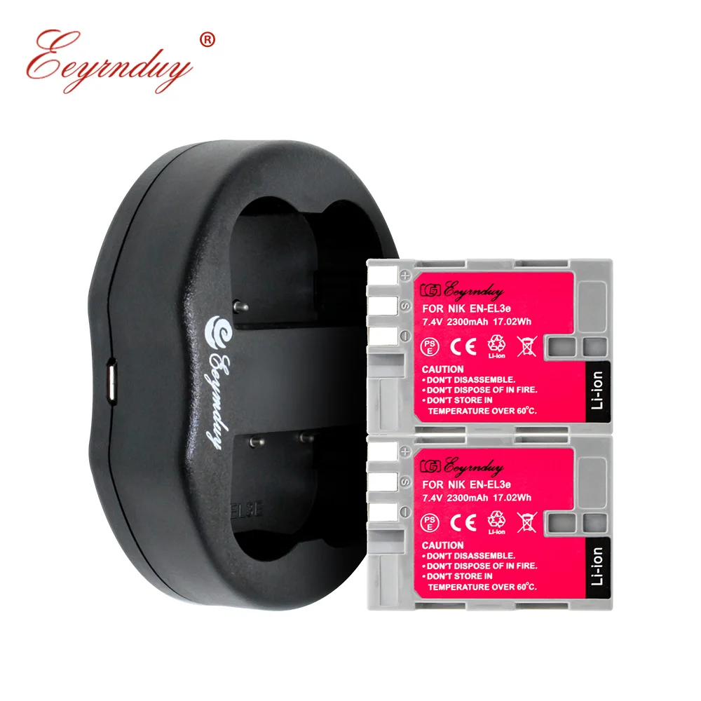 EN EL3E EL батарея 2 шт батареи и двойное зарядное устройство для NIKON D50 D70 D90 D80 D100 D300S
