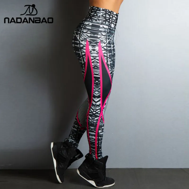 NADANBAO 2019 Do Not Stop Women Leggings Sporting Workout Legging High Waist Printed Legins Plus Size Fitness Pants Clothings | Женская