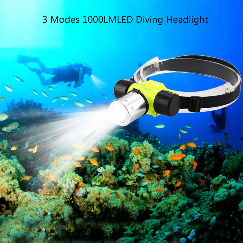 T6 LED Head Light Waterproof Diving Swimming Fishing Headlamp Underwater Bike light Headlight outdoor tools #2j08 | Спорт и