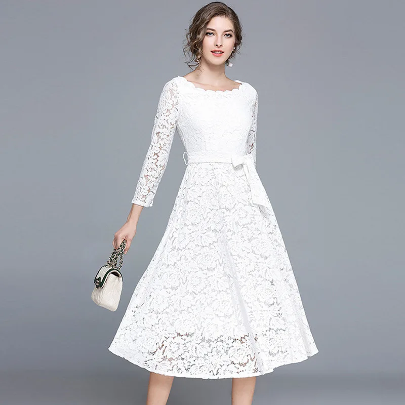 PADEGAO женское летнее платье 2019 белое черное на запястье рукава с вырезом лодочкой