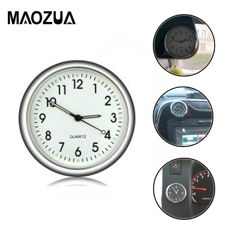 Maozua автомобильные часы с автоматическим интерьерным орнаментом мини-часы