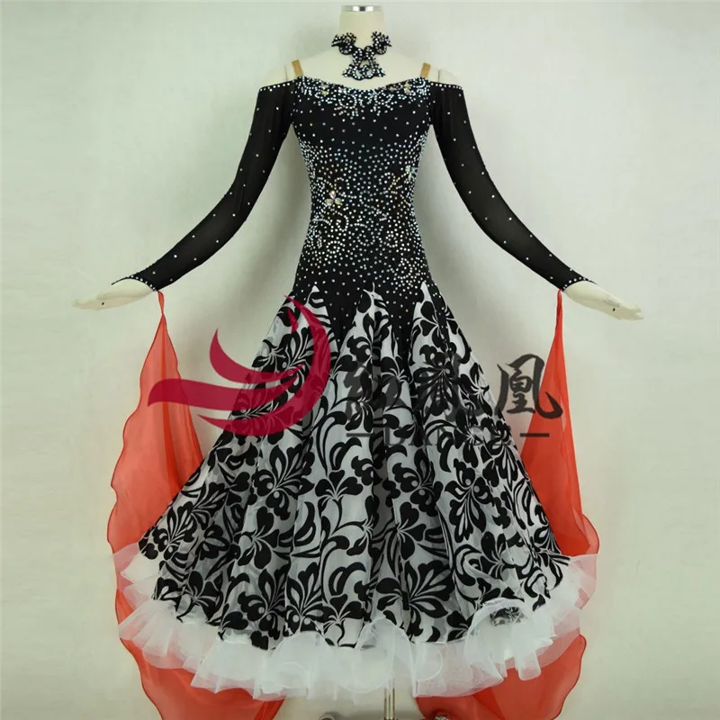 Женские стандартные платья для Бальных комнат эластичный костюм танцев из