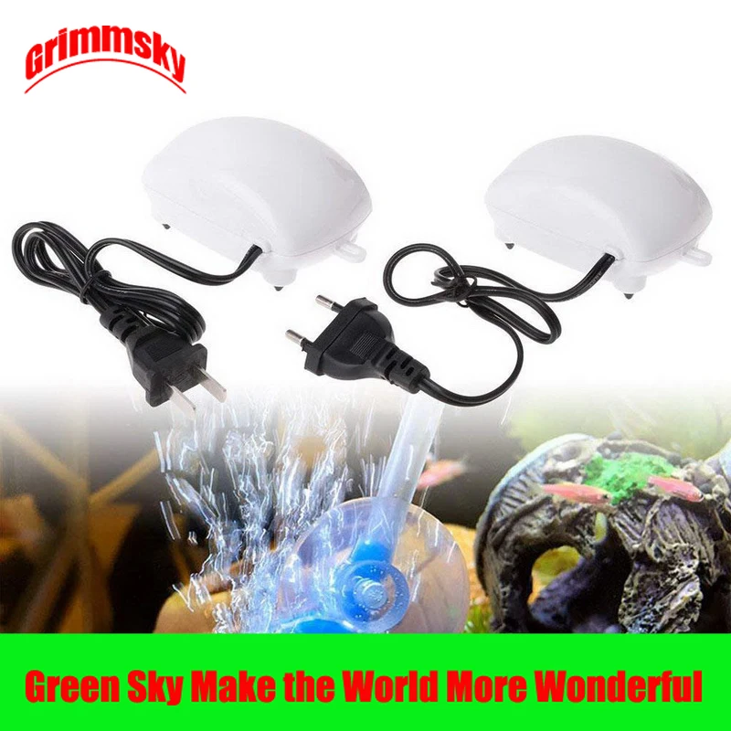 2.5W EU/US Plug 1.8L/Min Fish Tank Oxygen Increasing High Performance Noiseless Small Ultra Silent Air Pump 110V | Дом и сад