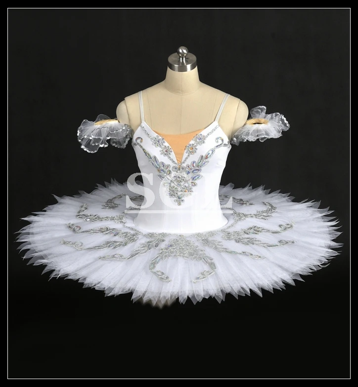 Бесплатная доставка белые балетные пачки с лебедями для выступлений сценическая
