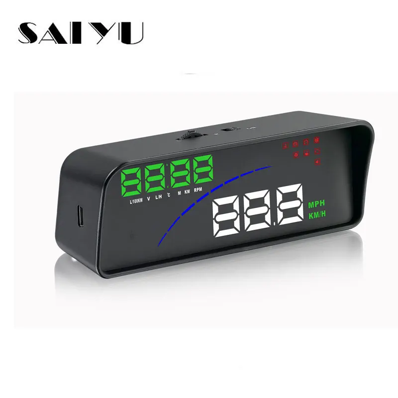 SAIYU Car Electronics HUD Smart Digital Meter Auto OBD2 Head Up Display Windshield Projector Alarm System Plug And Play | Автомобили и