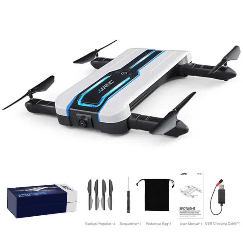 JJR/C H61 Spotlight WIFI FPV Selfie Drone Camera 720P Optical Flow Positioning 6-Axis Foldable RC Quadcopter VS E57 E56 | Электроника