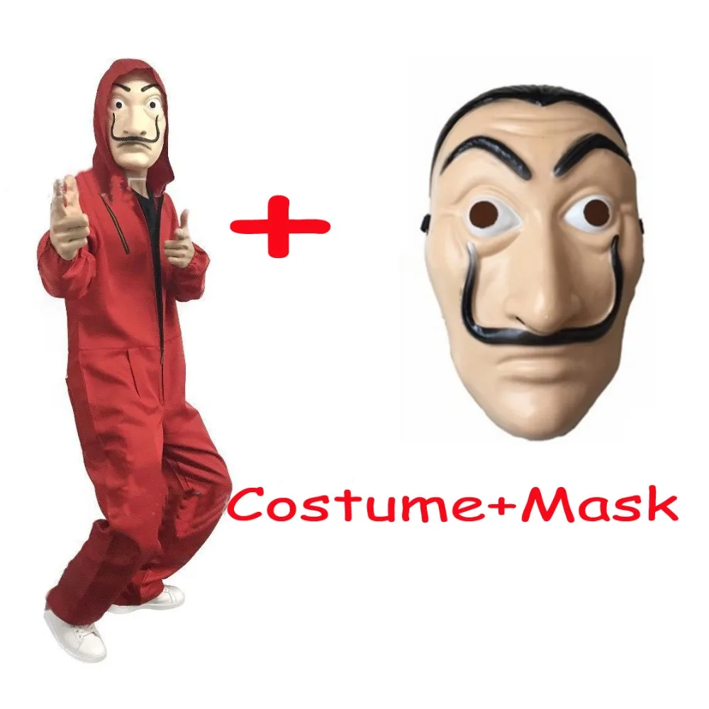 Костюм-маска с лицевой маской Сальвадора Дали La Casa De Papel 2018 бумажный дом косплей