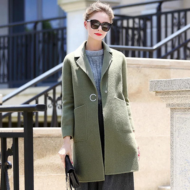 Kakagogo краткое длинные одной кнопки широкий талией Офисные женские туфли шерсть