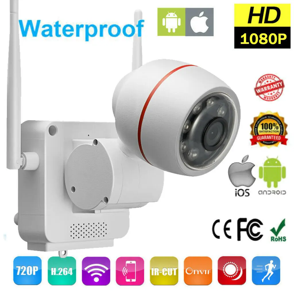 IP-камера наружная 1080P Wi-Fi водонепроницаемая со встроенным слотом для SD-карты |