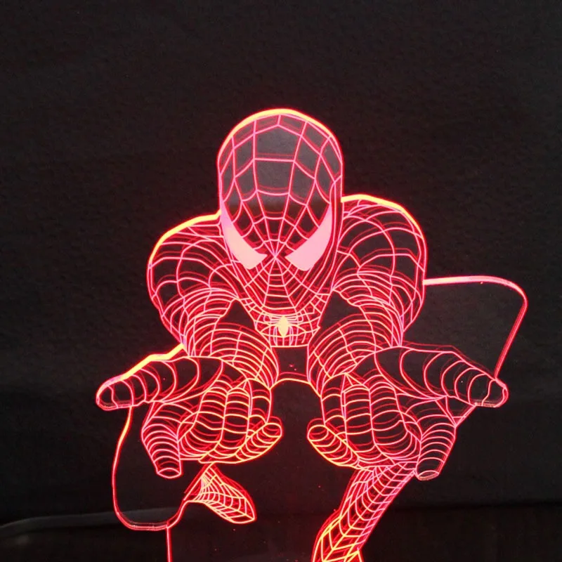 Новейший Супермен 3D led Красочный USB ночник энергосберегающая настольная лампа |