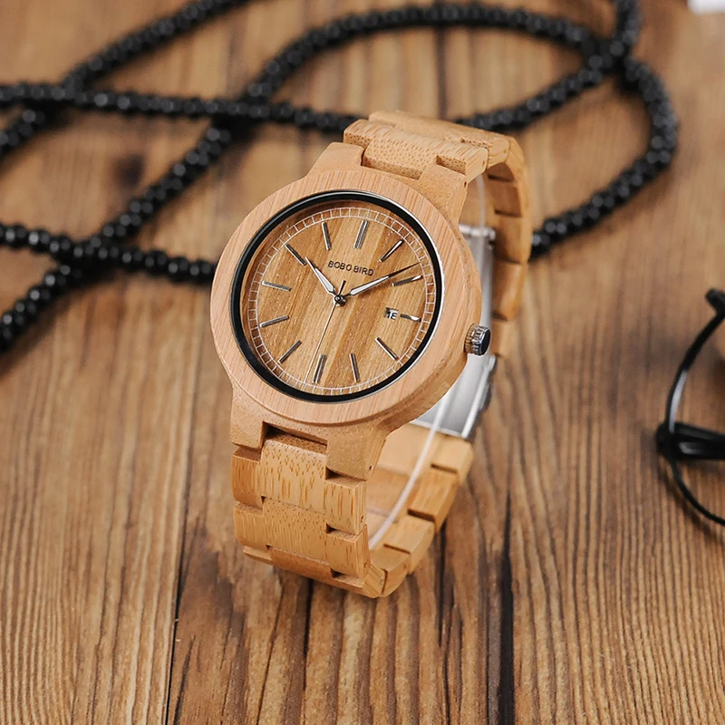 Мужские кварцевые часы BOBO BIRD роскошные деревянные наручные из бамбука на заказ |
