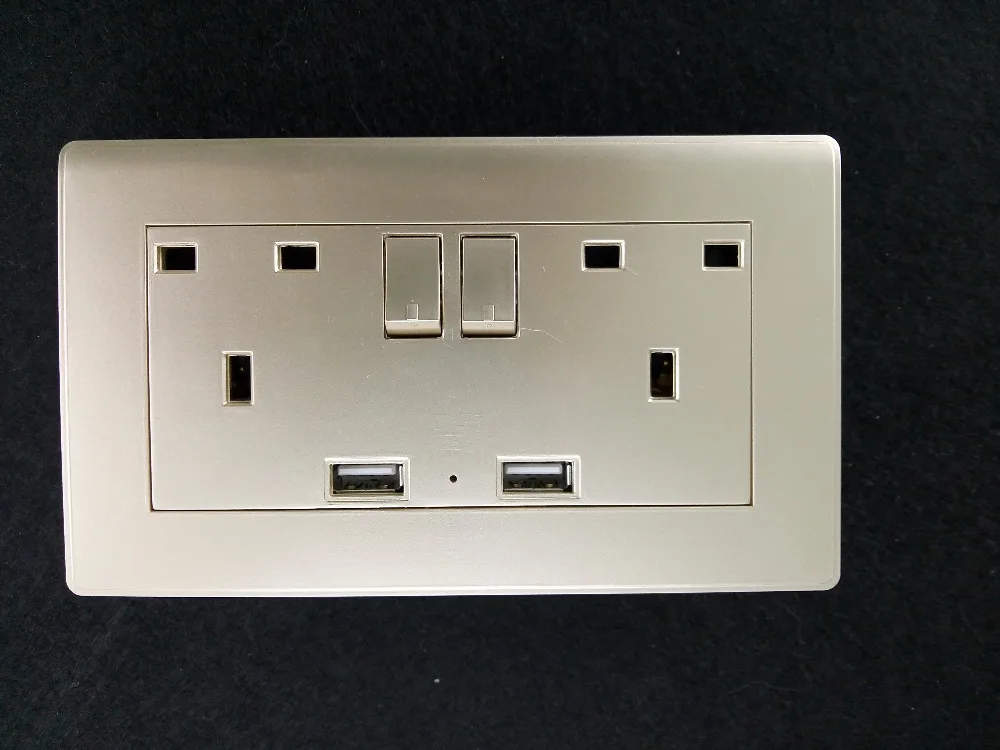 XOM OM-SYG UK стандартная настенная розетка с двумя USB-разъемами, выключателем и светодиодным индикатором, 1000/2100/2400/4800 мАч, бесплатная доставка.