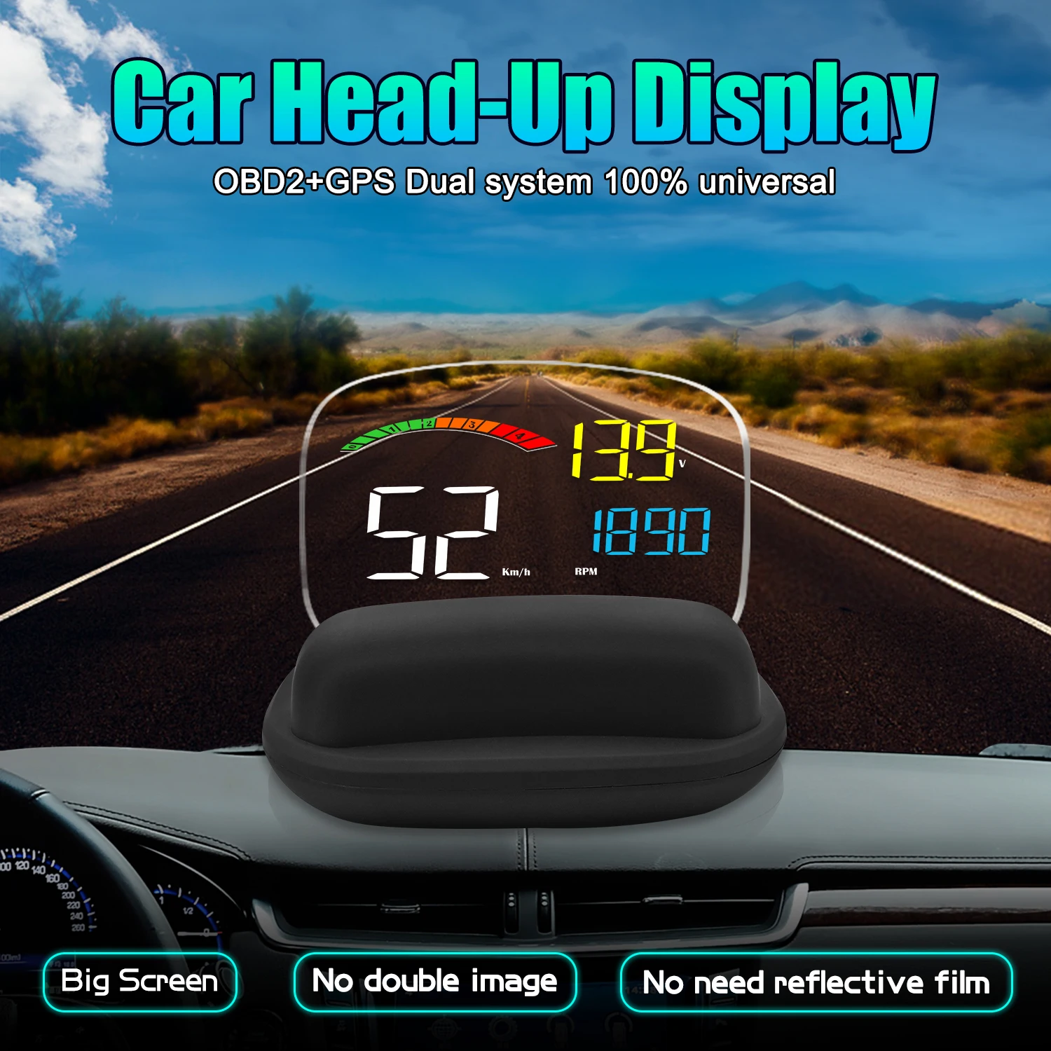 Автомобильный бортовой компьютер HD OBD2 HUD C800 2 в 1 GPS OBD проектор скорости цифровой