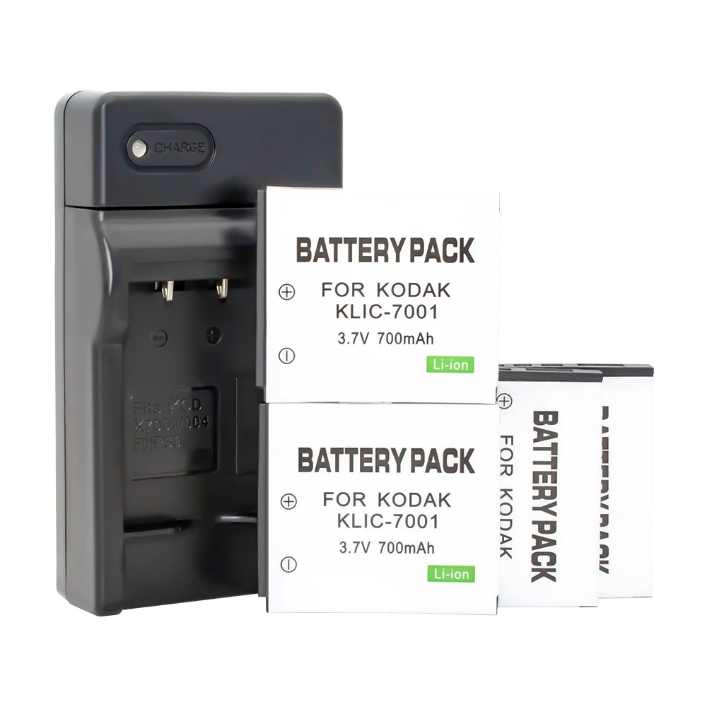 4 шт. KLIC 7001 батарея + зарядное устройство для Kodak EasyShare M893 M1073 IS M320 M340 M341 M753 M763