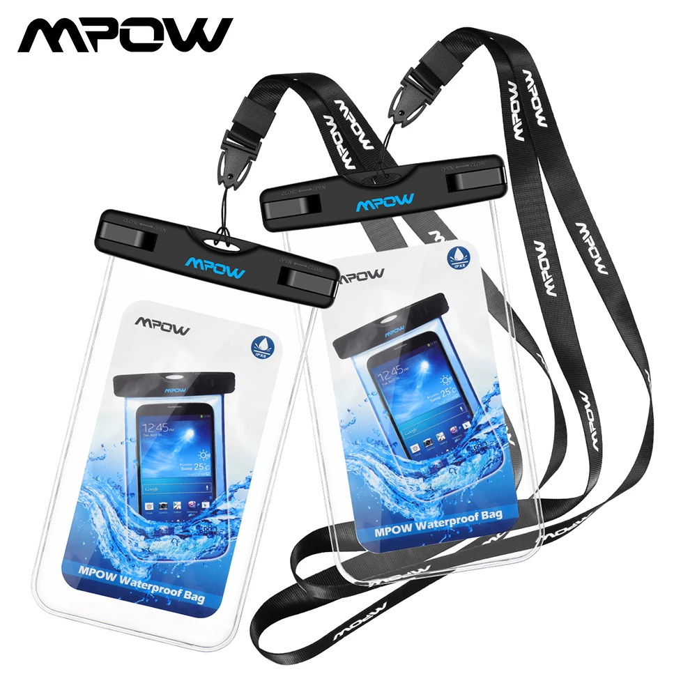 [2 PCS] Mpow PA021 Universal IPX8 Waterproof Case Compatible With Max 6 Inch Phone For iphone X Smartphone | Мобильные телефоны и