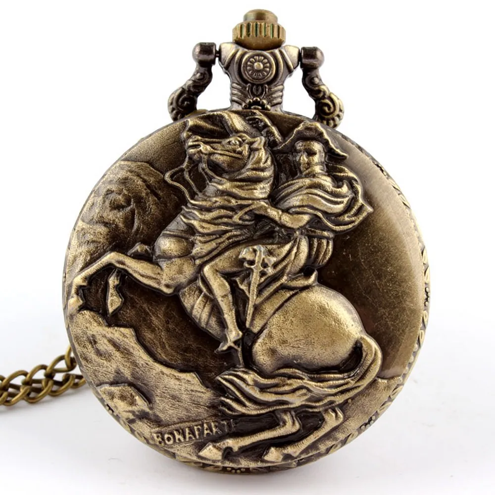 European Medieval Knight Carving Bronze Vintage Retro Quartz Pocket Watch Pendant Necklace Chain Men Boy Women Lady Gift | Наручные часы