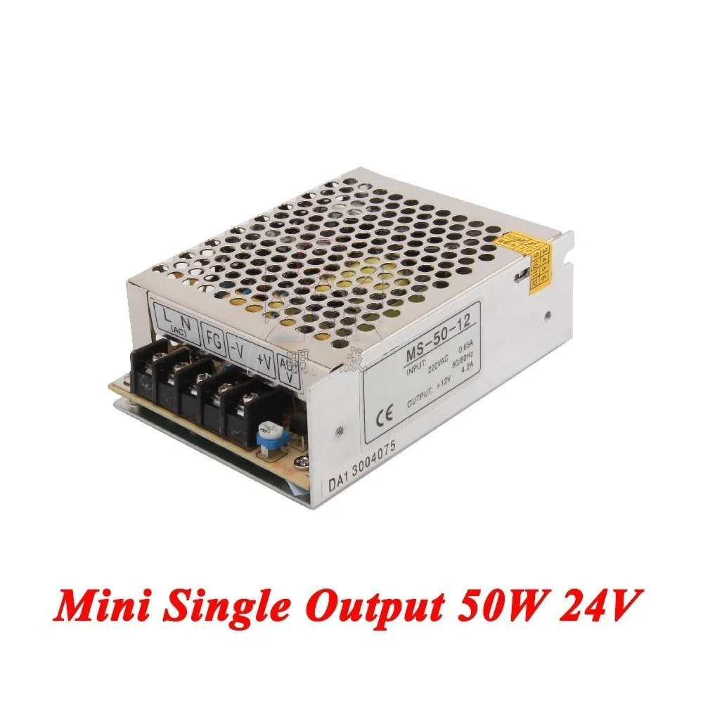 MS-50-24 Mini type switching power supply 50W 24V 2A Single Output AC-DC for Led Strip transformer AC 110v/220v to DC 24v | Обустройство