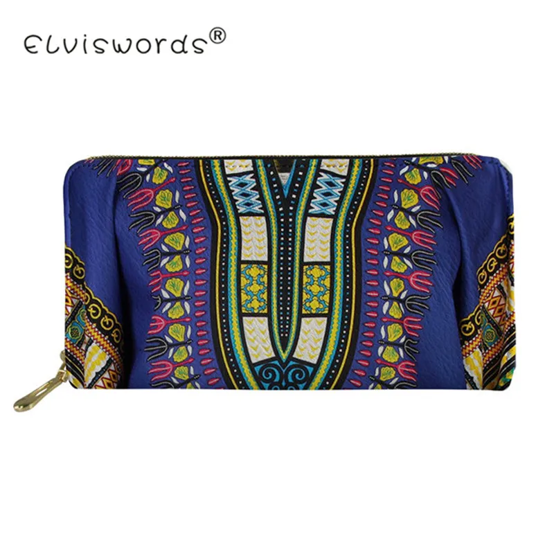 ELVISWORDS переносные женские длинные кошельки для дам держатели карт африканские