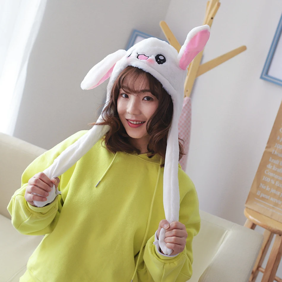 Мультяшная Милая движущаяся шапка кролика с ушами танцевальная плюшевая игрушка
