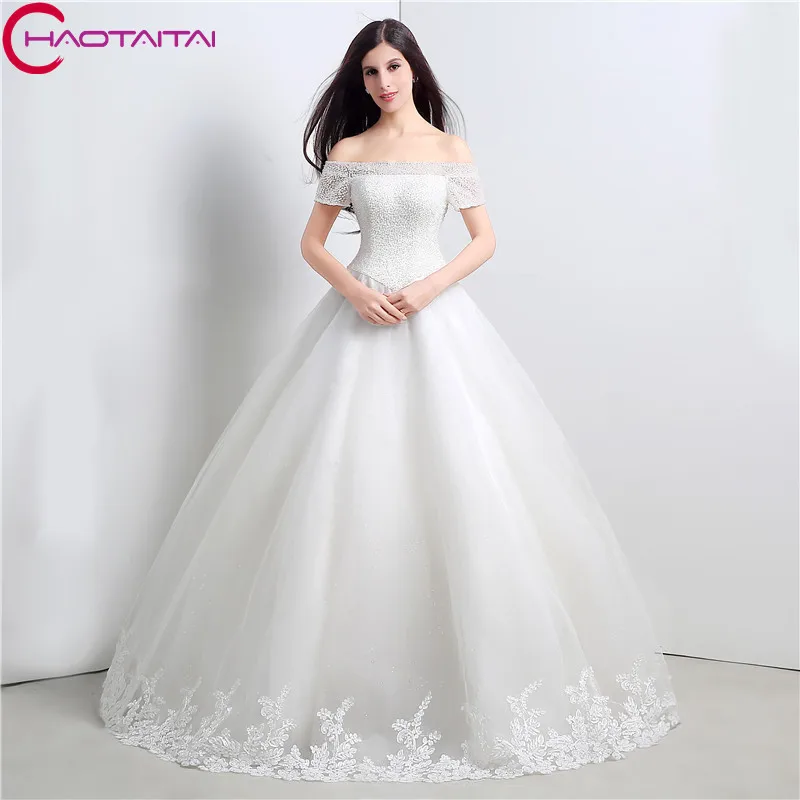 2018 Новый стиль цвета слоновой кости свадебные платья с короткими рукавами