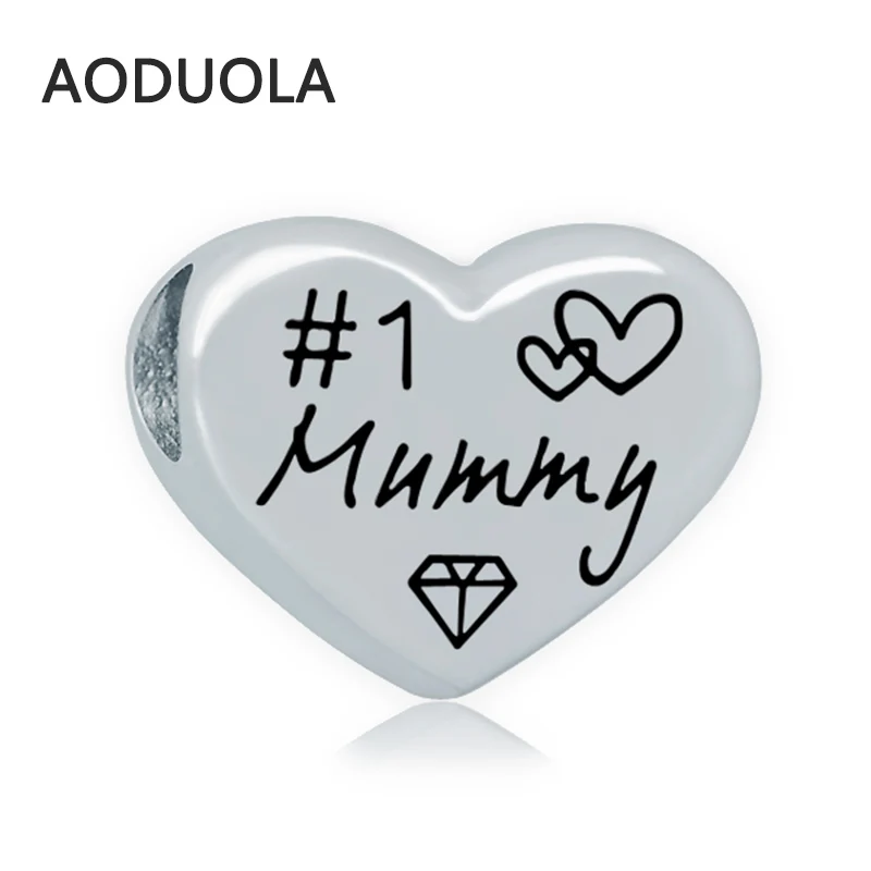 2 шт. в партии из нержавеющей стали разделительные бусины форме сердца с мумией DIY