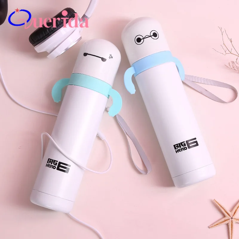 Cute Round Head Vacuum Thermal Mug 360ml Portable Thermos Stainless Steel Coffee Bottle Students White Travel Water | Дом и сад