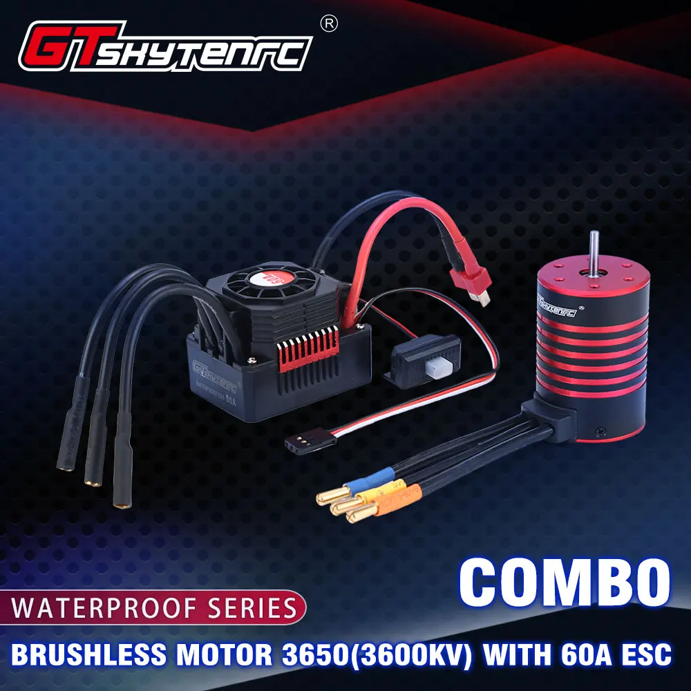 Комбинированный бесщеточный двигатель GTSKYTENRC 3650 3600KV 5200KV w // холодильник 60A ESC для