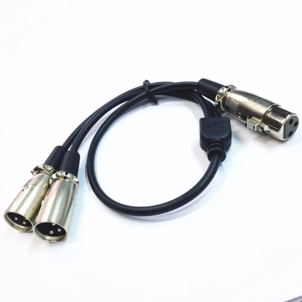 Кабель для микрофона XLR с Y-образным разрезом один гнездо-два папа 50 см |