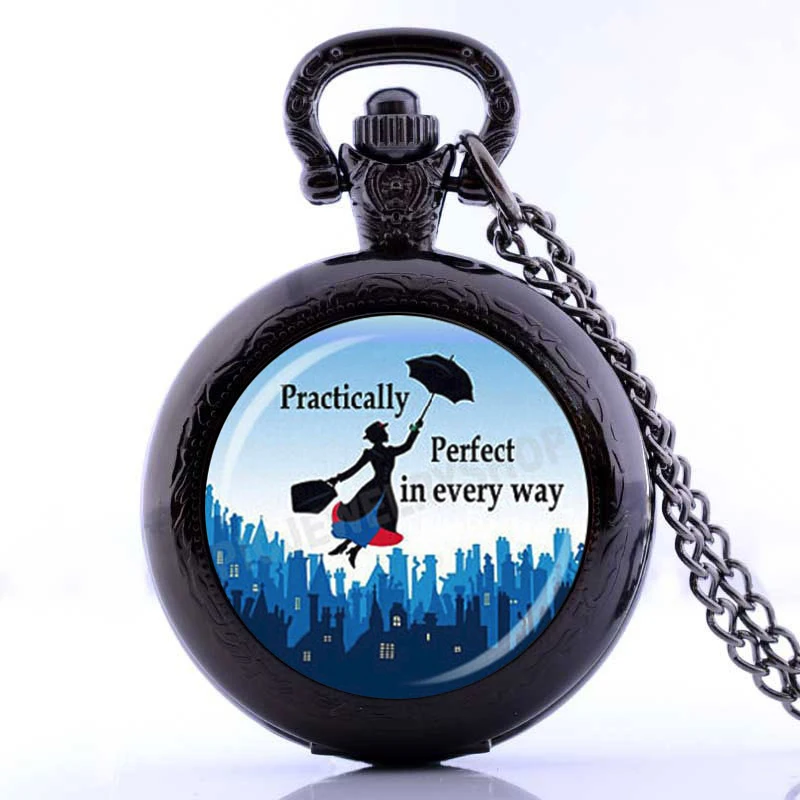 Новинка 2017 карманные часы Mary Poppins ожерелье art стеклянные купольные украшения