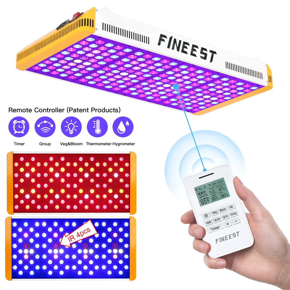 Растения Лампы панели 300 Вт 600 800 900 1000 НЛО Полный спектр Двойной Чип для Крытый