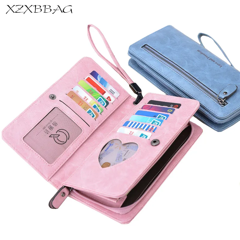 XZXBBAG Модный 2 складной длинный кошелек для женщин на молнии с застежкой карт клатч