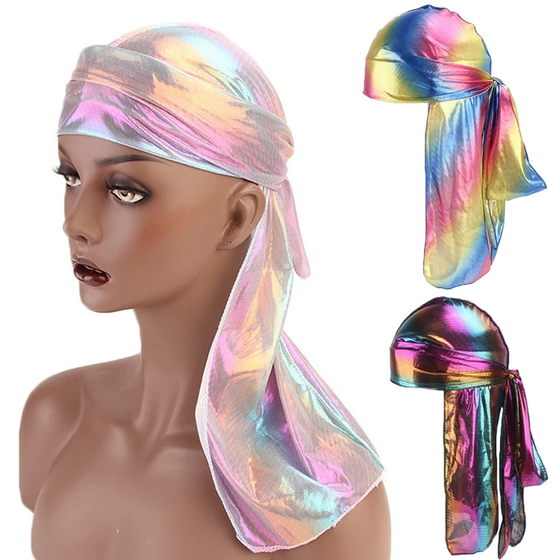 Цветные шелковистые головные уборы Durag Doo в стиле унисекс банданы аксессуары для
