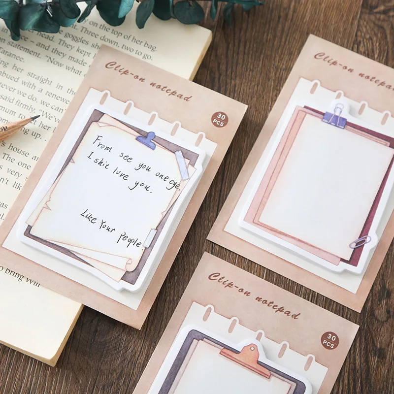 Creative Vintage Memo Pad Japanese New Self-Adhesive Stationery Sticky Notes School Office Supplies Post it 30 sheets | Канцтовары для