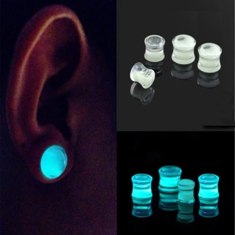 Пробка для ушей светящаяся в темно-синем цвете 6-20 мм 64 шт. | Украшения и аксессуары