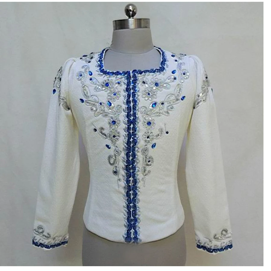 Мужская танцевальная одежда для мальчиков Белая Туника балетные костюмы