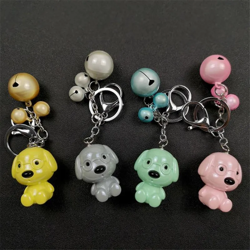 Multicolor dreamy cat eye bell ceramic dog keychain plush toys ladies car bag Christmas birthday gift |