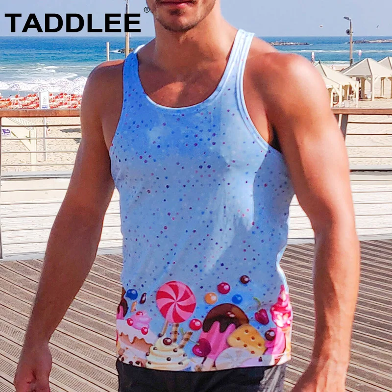 Taddlee Brand Men's Tank Top Tshirts Sleeveless Undershirts Gym Fitness Stringers Singlets Muslce Bodybuilding 3D Print Tees New | Спорт и