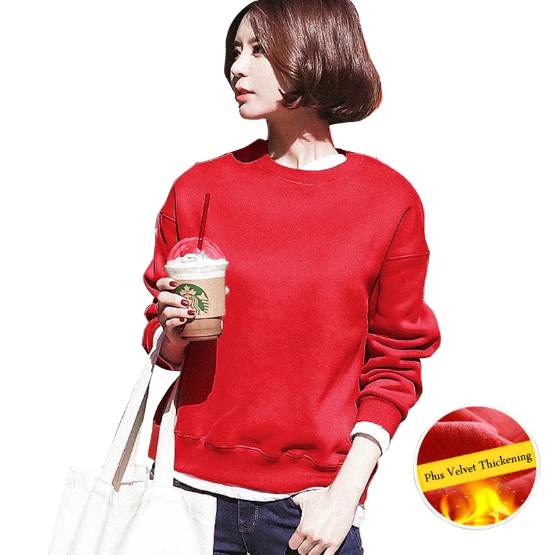 Осень Толстовка для женщин 2018 поддельные двойка плюс бархатные Топы