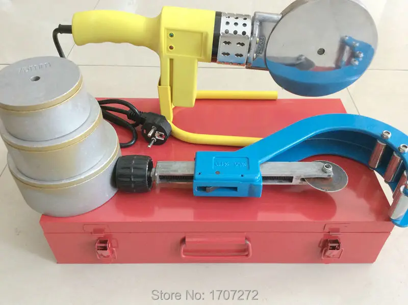 Бесплатная доставка постоянной температуры электронного сварочного аппарата PPR AC 220V 1500W 75-110мм с прикрепленным резаком DN 50-110мм.