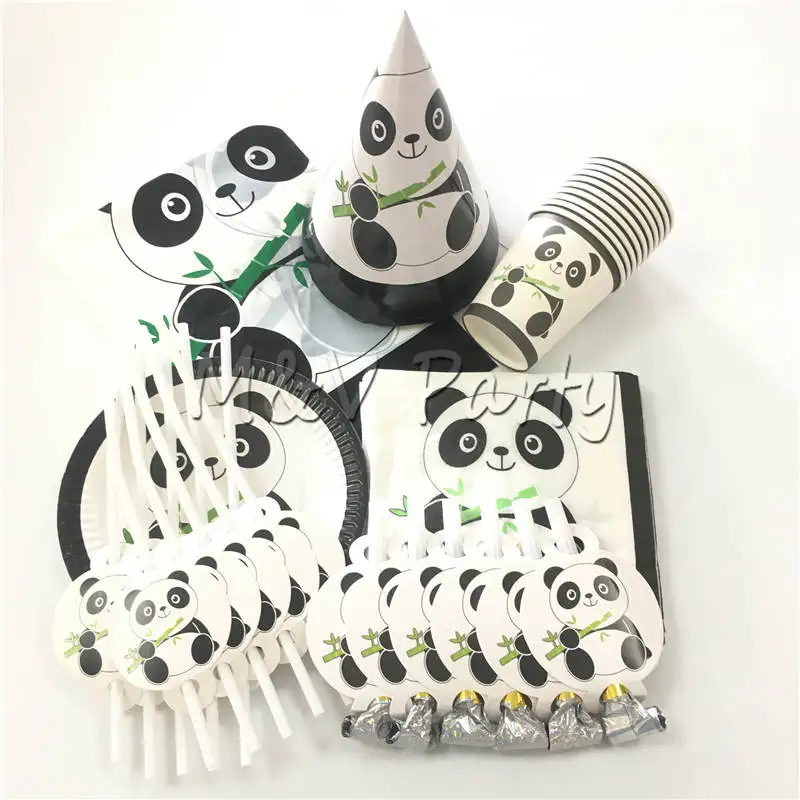63 шт./лот мультяшная панда тематическая вечеринка на день рождения одноразовая