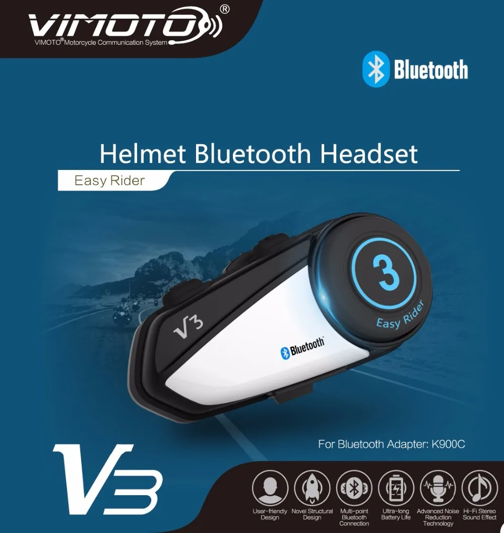 Новое прибытие Vimoto бренд V3 Многофункциональный GPS 2 Way Радио Bluetooth мотоциклетный