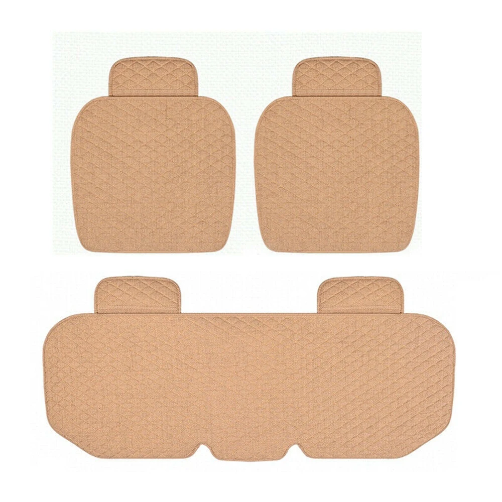 3 шт. льняная ткань чехол для сиденья автомобиля дышащий Четыре сезона Передняя