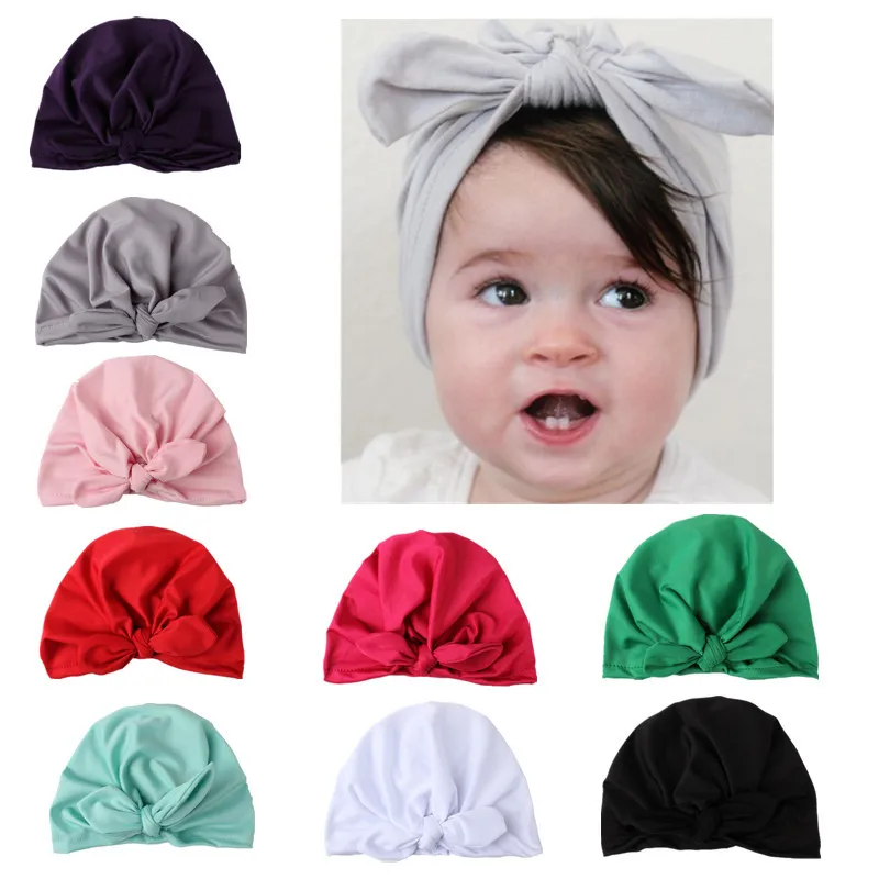 cute rabbit ears Indian Hat Bandanas baby girls kids knot turban headband hair head bands wrap accessories for children headwrap |