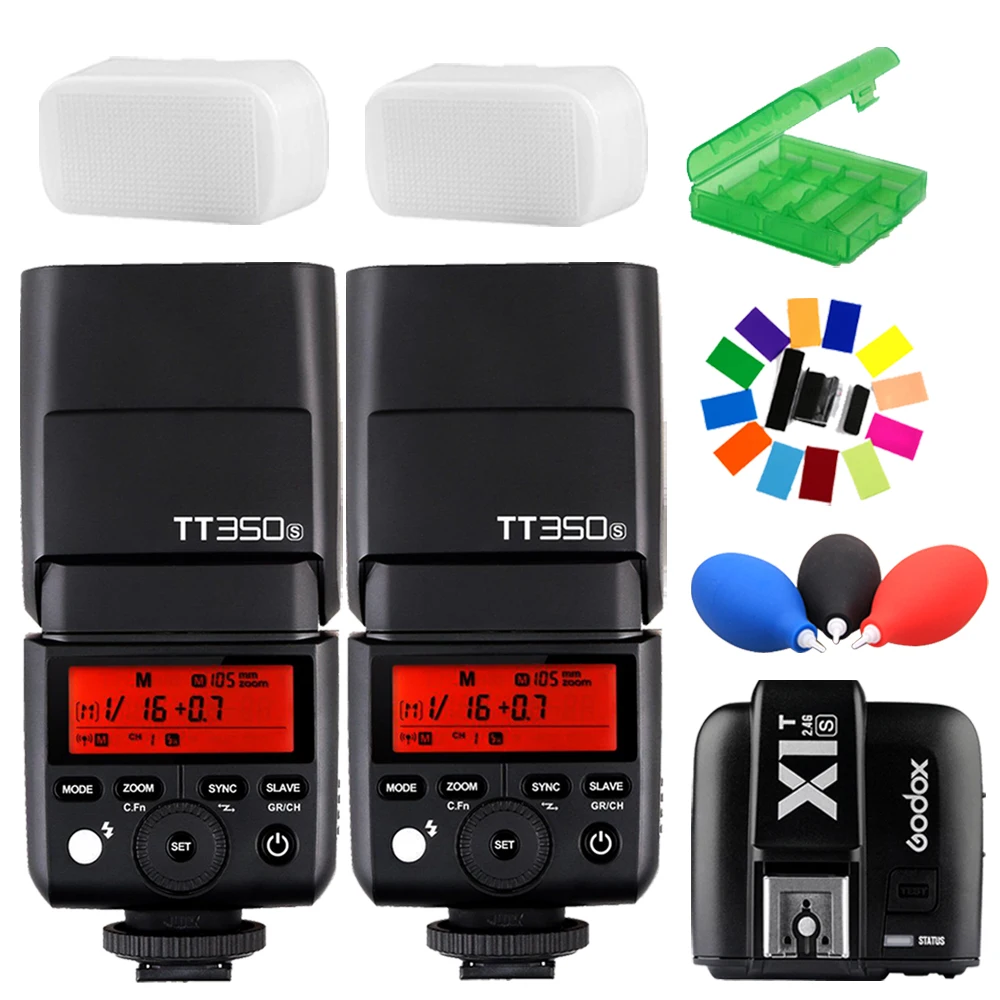 2x Godox Mini TT350S 2 4G TTL вспышка Speedlite + X1T-S триггер для Sony беззеркальная | Электроника